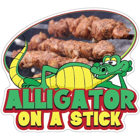 Signmission Alligator On Stick Decal Concession Stand Food Truck Sticker, 8" x 4.5", D-DC-8 Alligator On Stick19 D-DC-8 Alligator On A Stick19